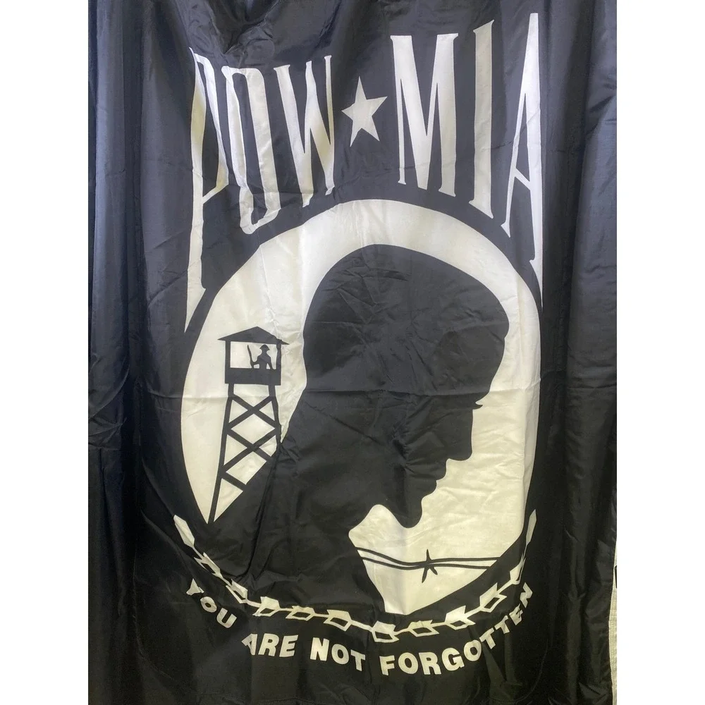 Annin Flagmakers‎ POW-MIA Flag 5x8 FT Nyl-Glo Black Double Sided 378998 USA Made